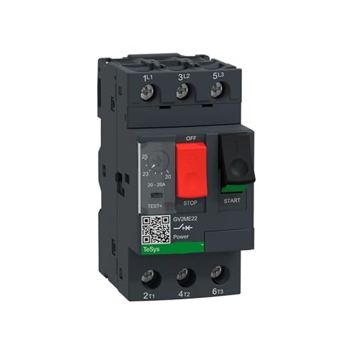 Disjoncteur thermique GV2-ME22 pour protection moteur triphasé calibre 20A à 25A