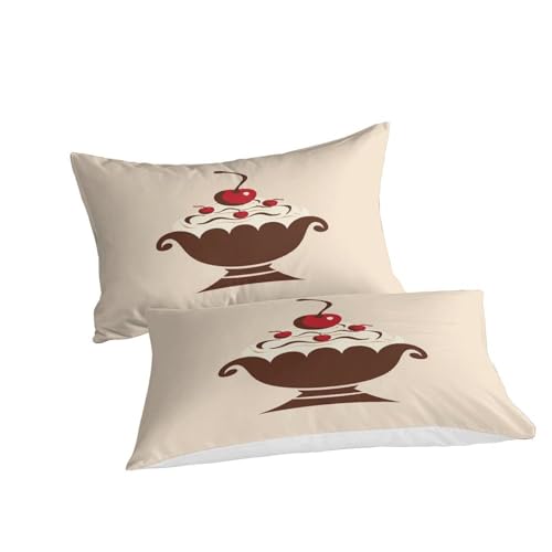 Housse de couette gâteau 200x200 parure de lit 3d microfibre desserts - 4