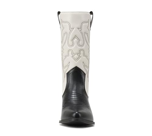 Image of Soda RENO ~ Women Western Cowboy Stitched Pointe Toe Low Heel Ankle Mid Shaft Fashion Boots