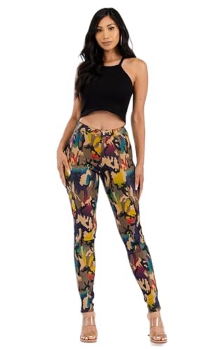 JC JQ High Waist Abstract Camouflage jagging Jeans