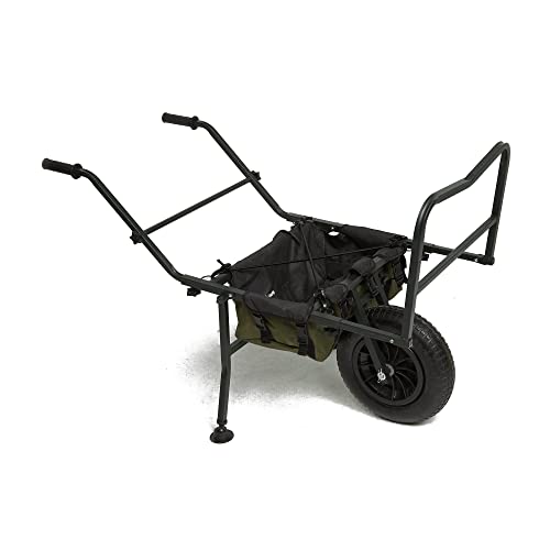 Westlake Kougar Carp Barrow with Single Pneumatic Wheel & Drop-In Carry Bag Lightweight Compact Adjustable Length All Terrain Fishing & Angling Equipment