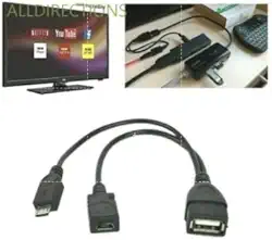 Adaptador Usb Amazon FireStick Realme Stick TV Mi Stick Chromecast 4 Mecool KD1 2 Em 1 Otg Micro Usb Host Power Y Divisor