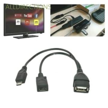 Adaptador Usb Amazon FireStick Realme Stick TV Mi Stick Chromecast 4 Mecool KD1 2 Em 1 Otg Micro Usb Host Power Y Divisor