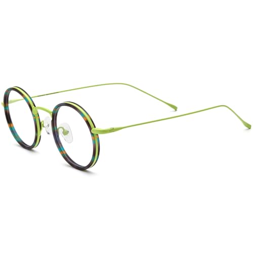 Image of FONEX Acetate Titanium Glasses Frame Men 2024 New Round Eyeglasses Spectacles Eyewear F85844