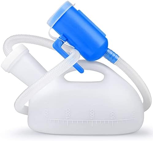 Urinals for Men, 2000ml Urine Bottle for Men, Male Portable Pee Bottle, Spill Proof Men's Potty Portable Urinal, 45.2" Long Tube with Lid for Camping Car Travel Bed Emergency Urination Device