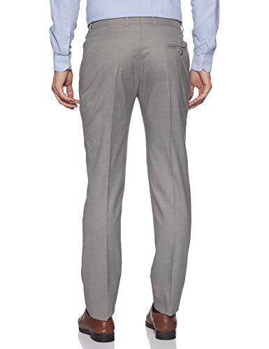 Image of Hang & Wear Men's Slim Formal Trousers (HWT895-4-32 Light Grey 32W x 34L