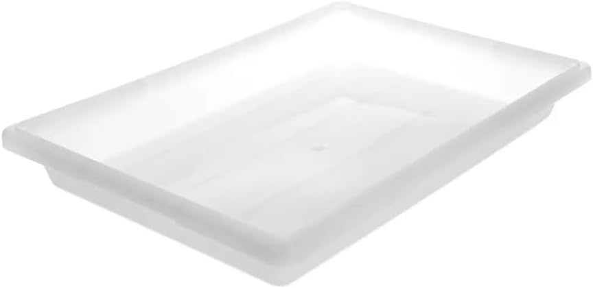 Soro Essentials- 18"x26"x 3-1/2" Polypropylene 5 Gallon Food Storage Box Container White Color- Stackable Design for Food Storage Organization for Bar Restaurant Hotel Home Catering