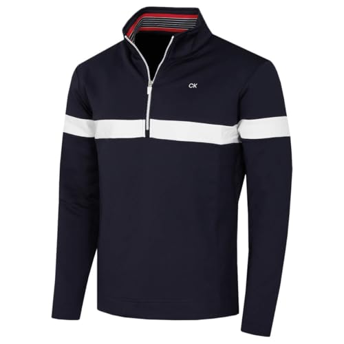 Calvin Klein Herren Scale CK Insul-Lite 1/2 Zip Golfpullover - Marine - L