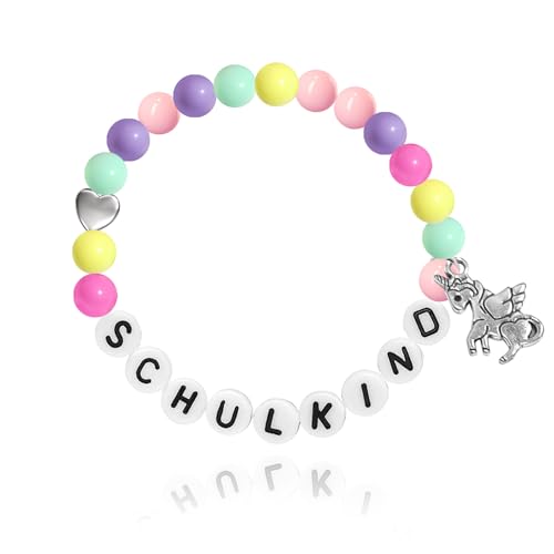 Schulkind Einschulung Jungen und Mädchen- Schulkind Geschenk - Geschenk Einschulung Mädchen Armband Schulkind(Farbe)