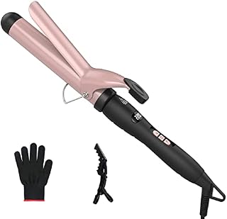Automatic Hair Curler, 1.25" Curling Tongs, 32mm Curling Iron of Ceramic Tourmaline, LCD Display, 60-220 Adjustable Temperature, Quick Heating, Dual Voltage, Include Heat Resistant Glove,1 Hair Clip