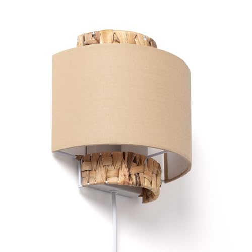 LEDKIA LIGHTING Aplique de Pared Fibras Naturales Orleans Verde Celadón