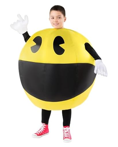 Funidelia Disfraz de Pac-Man hinchable para niño y niña, Licencia Oficial, Talla única Comecocos, Videojuegos - Traje para niños para fiestas, Carnaval y Halloween | Ya disponible en tu tienda friki favorita! En mundofriki.es!