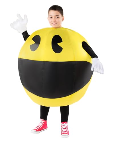 Funidelia Disfraz de Pac-Man hinchable para niño y niña, Licencia Oficial, Talla única Comecocos, Videojuegos - Traje para niños para fiestas, Carnaval y Halloween