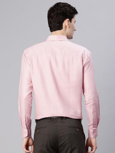Image of Majestic Man Men's Solid Cotton Blend Textured Wrinkle-Resistant Slim Fit Easy Iron Formal Shirt