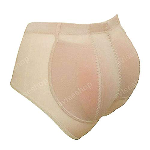 Push Up 100% Silicone Butt Pads Buttocks Enhancer Body Shaper Tummy Control Panty Set (S, Beige)