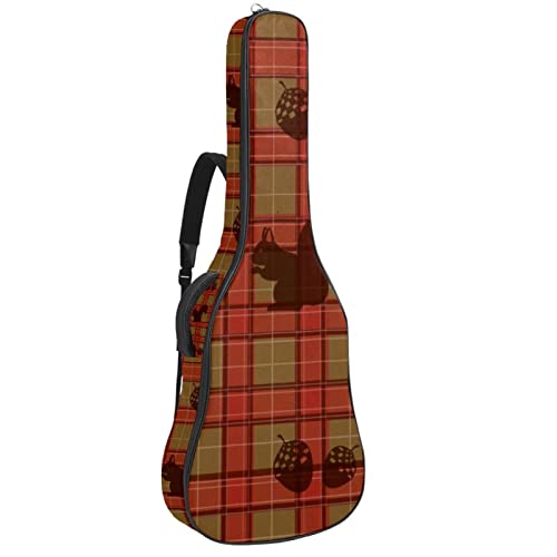 Housse de protection rembourrée pour guitare acoustique classique Motif écossais et écureuil, Multicolore 01., 42.9×16… - Les Beatles, Paul McCartney, John Lennon, RIngo Starr, George Harrison Housse de protection rembourrée pour guitare acoustique classique Motif écossais et écureuil, Multicolore 01., 42.9x16…
