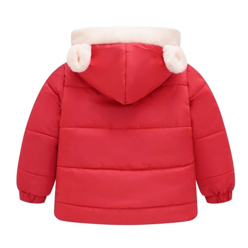 Girls and Toddler's Winter Coat Sherpa Fleece Lined Puffer Jacket with Bear Ear Hood Kids Quilted Padded Down Coat2