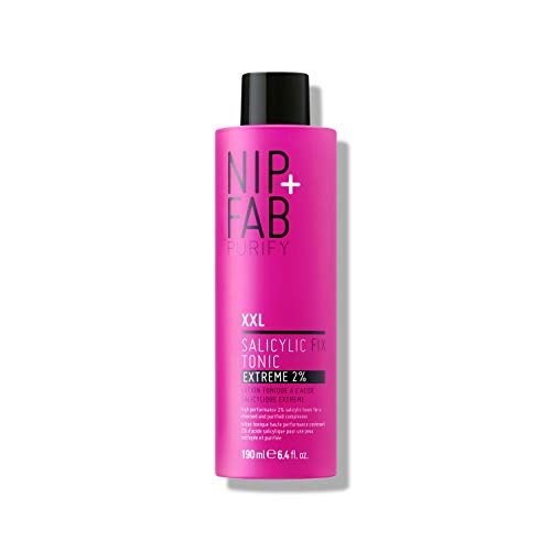 Nip + Fab Salicylic Acid Fix Tonic Extreme 2% | Tónico con Ácido Salicílico | Ácido Hialurónico | Pantenol | Ácido BHA | Agua Facial Hidratante | Tratamiento Anti-Acné | 190 ml