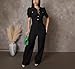 YSINTL Women's fashionable, sexy, elegant, high waisted, wide leg pants, club business party button jumpsuit