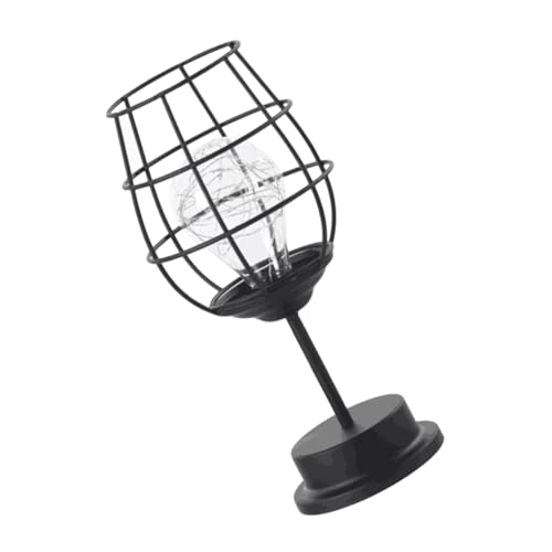 TOYANDONA LED Tischlampe aus Eisen in Hohlem Weinglas Design Dekorative Nachttischlampe für Schlafzimmer Stilvolle Langlebige LED Dekorationsleuchte Modernes Elegantes Lichtkonzept