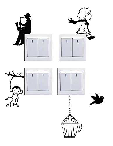 Ainan Decor Vinyl Abstract Wall Switch Board Sticker, Multicolour 40X25 Cm