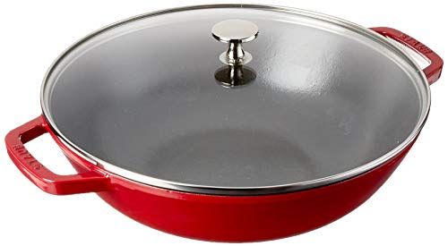 STAUB 1312906 Cast Iron Perfect Pan, 4.5-quart, Cherry