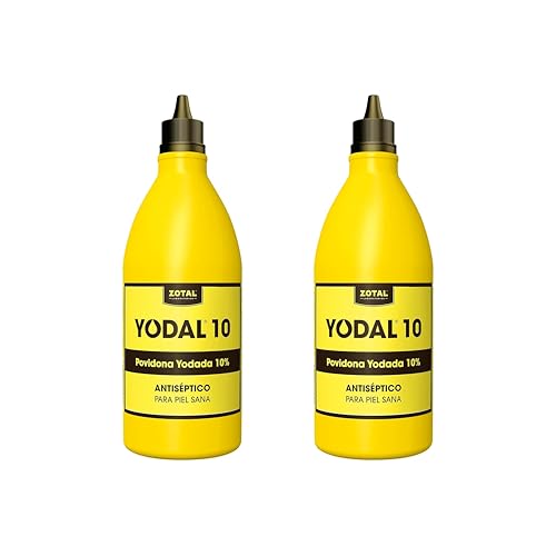 Zotal Yodal 1LITRO (Povidona yodada) - Pack 2 Unidades - Antiséptico en solución tópica, Negro