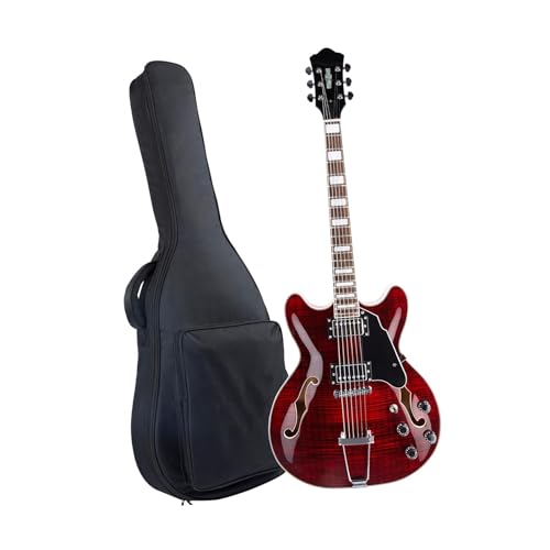 Guitare électrique jazz semi-creuse pour jouer à la maison sans larsen