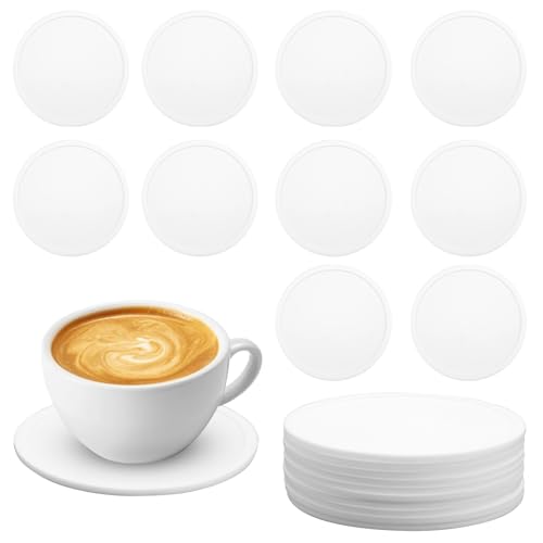 10 Piezas Posavasos de Silicona Redondos Lavables, Antiderrames Coasters Antideslizante y Aislado Silicona Posavasos Coasters para Bebidas, Vasos, Tazas de Café, Vidrio