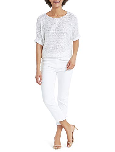 NIC+ZOE Women's Stargazing Sweater, Paper White, MD