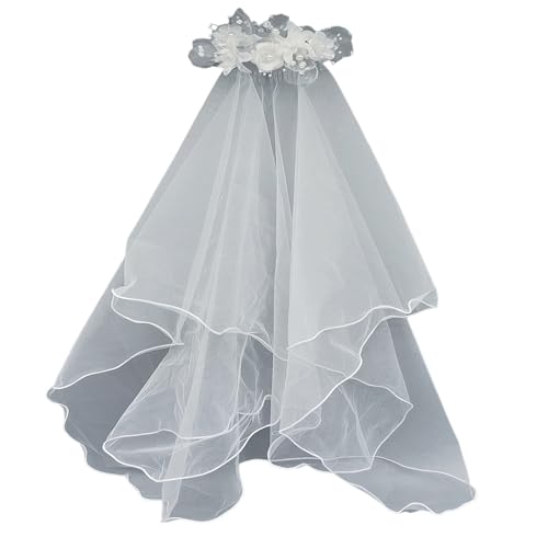 Elegant Bridal Veil With Comb Double Layer Bridal Headpiece Wedding Accessory Fashionable Wedding Bride Accessory, White, One Size