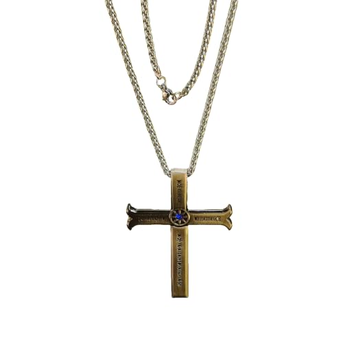 SKYJUANJAUN Anime A Piece Necklace Dracule Mihawk Cross Sword Necklace，Hawkeye Sword Cosplay Necklace Pendant Metal Necklaces Jewelry Pendant Men Women Gift (bronze)