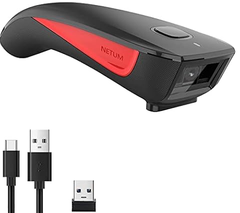 NETUM C990 Skaner kodów kreskowych Bluetooth 2D QR Bezprzewodowy kompatybilny, mały skaner kodów QR USB 1D 2D do inwentaryzacji, czytnik kodów kreskowych na tablet iPhone iPad Android iOS PC POS