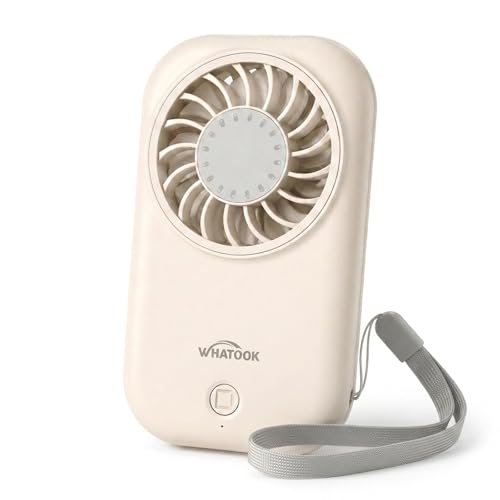 WHATOOK Mini ventilateur portatif, 11000 tr/min, puissant, avec 5 vitesses, 56 g, ultra léger, portable, pour les voyages et les déplacements, rechargeable...