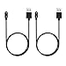2Pcs 2-Pin Universal Black USB Data Charging Cable with Magnetic Charger Charging Mode for Smart Watch 2.84mm