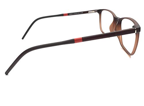 Image of SIGHT N SHADE Eyewear Matte Brown Full Rim Frame Rectangular /Square Curve Edges Medium(51) Free Size Spectacles Light Weight for Men Women Boy Girl For All Kind of Face Cut