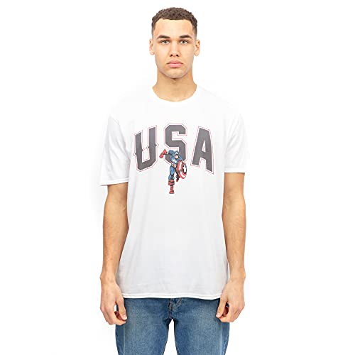 Marvel USA T-Shirt Homme en maille de coton premium durable