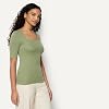 Camiseta de mujer Amazon Essentials de ajuste entallado, manga corta y cuello cuadrado 4