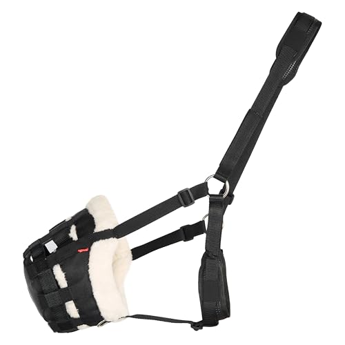 Imperial Riding Fressbremse Fur Weidemaske mit Fellfutter & Gummiplatte Schwarz Shetty