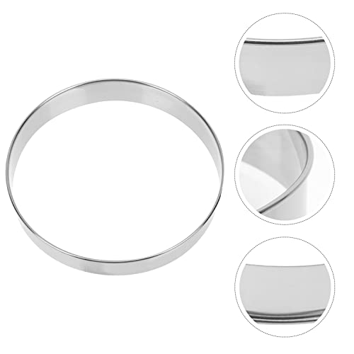 Stainless Steel Muffin Rings Tart Pastry Rings Molds Non Stick Pizza Cutter Rings Egg Pancake Rings Metal Baking Tools Pie Crust Shield For Cakes Desserts Dough Silver 10In #TOP3