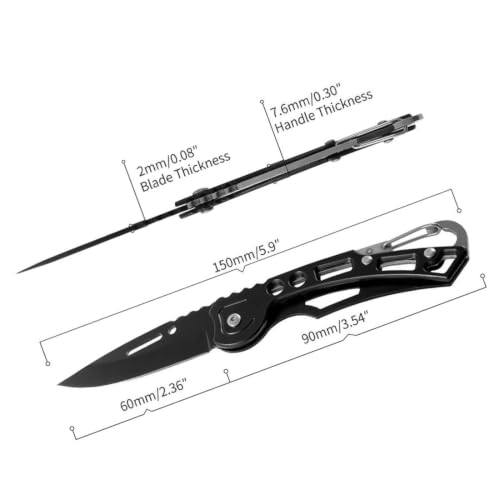 Image of Foldable Knife (Manual) For Kitchen, Home, Travel and Office Tool Carbon Steel | Multipurpose Carbon Steel Blade for Kitchen (BLACK - KEY CHIAN)