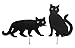 Maximex Vogelschreck Katzen 2er Set, vertreibt ungebetene Gäste aus dem Garten, aus schwarz lackiertem Metall, mit Funkel-Murmel-Augen, Maße (B x H): 37 x 24 cm