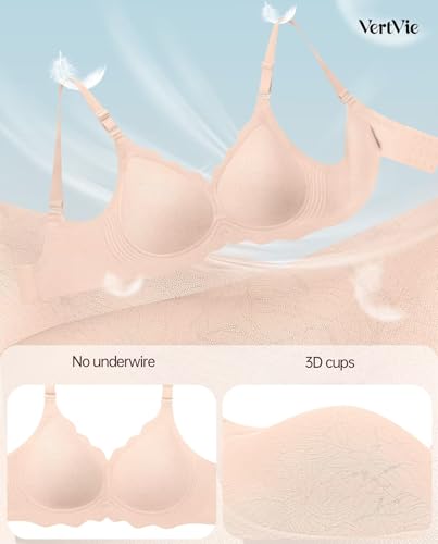 Image of Vertvie Jelly Bras for Women No Underwire Wireless Push Up Bra Full Coverage Bralettes Seamless Comfort Everyday Sports Bra
