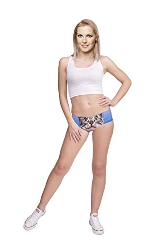 Image of JINKAIJIA Women's Flirty Sexy Funny Naughty 3D Printed Animal Tail Underwears Briefs Gifts With Cute Ears