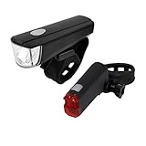 Fischer Fahrrad Beleuchtungs-Set 12 Lux, Batterie-Leuchtenset, Front- und Rückleuchte, Spritzwasserschutz nach IP44, StVZO-zugelassen