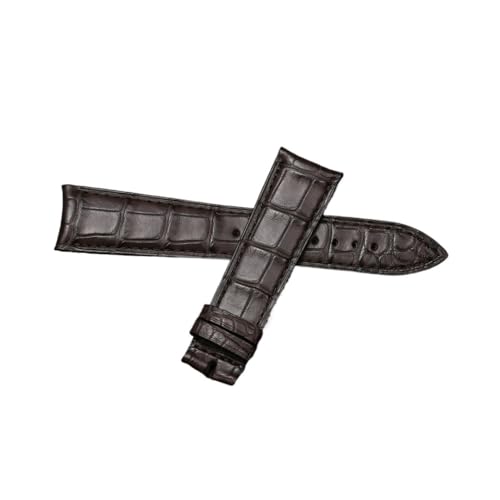 Bracelet montre 21mm en cuir marron et noir à extrémité incurvée pour modèle Master - 6