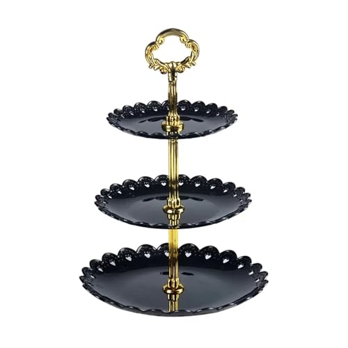Bandejas para Comida,Soporte de Tres Niveles Servir postres,Frutas,Bodas,Fiestas,Eventos,exhibición Elegante Pasteles,bocadillos y golosinas.