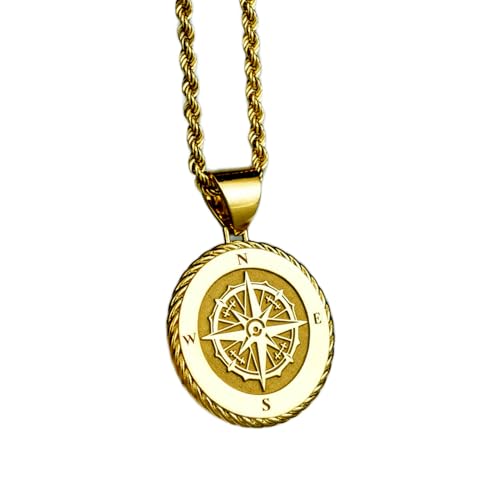 Collier boussole argent 925 ne ternit pas chaîne 45 cm