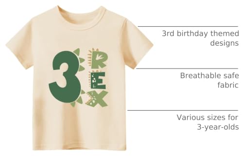 Image of Toddler Boys Girls 3rd Birthday Shirts for Baby Kids 3 Years Old Birthday Outfit for Party Short Sleeve Tshirt
