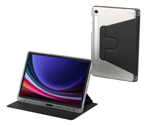 Capa para Samsung Galaxy Tab S9 Fe/S9/S8/S7 de 11 polegadas com S Pen Suporte de Lápis, Suporte Fólio Fino Estojo Protetora para Tablet, Visualização Multiângulo (Preto)